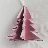 6 Origami Tannenbäume aus Faltpapier Blätter-taupe Weihnachten, Advent, Fest, Anhänger Bild 4