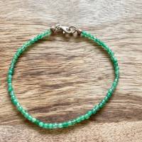 Handgefertigtes, schlichtes Armband aus grünem, facettiertem Achat Bild 1