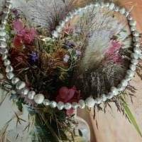 Wunderschöne,handgefertigte Perlenkette mit Silber- Grauen Süßwasser Perlen,Perlencollier,Brautschmuck,Perlenschmuck Bild 1
