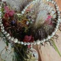 Wunderschöne,handgefertigte Perlenkette mit Silber- Grauen Süßwasser Perlen,Perlencollier,Brautschmuck,Perlenschmuck Bild 10