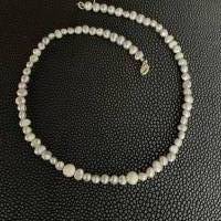 Wunderschöne,handgefertigte Perlenkette mit Silber- Grauen Süßwasser Perlen,Perlencollier,Brautschmuck,Perlenschmuck Bild 5