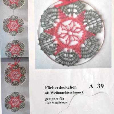 Weihnachtsschmuck Fächerdeckchen  Klöppelbrief als PDF Download