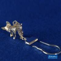 Schlüssel-Anhänger "ARI", frz. Bulldogge, aus 935 Silber, Schlüsselring und Kette 925 Silber Bild 3