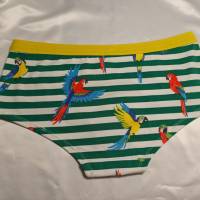 MoodySous Damen-Hipster Unterhose "Glitzer-Papagei" Vogel, Streifen, aus Jersey Größen 34-44 Bild 2