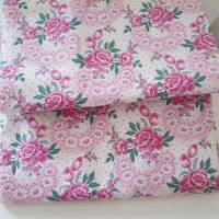 Bettbezüge mit Wildrosen Blümchen Pünktchen - unbenutzt - Bauernbettwäsche Bauernstoffe rosa beere flieder weiß, Vintage Bild 5