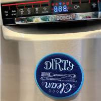 Clean : Dirty - Geschirrspüler Sticker, gestickte Magnetbeschilderung für die Spülmaschine (auch zum Kleben) Bild 2