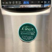 Clean : Dirty - Geschirrspüler Sticker, gestickte Magnetbeschilderung für die Spülmaschine (auch zum Kleben) Bild 4