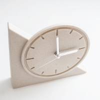 Trendige Deko-Uhr zum Hinstellen. Gefertigt aus Sandstein. Reine Handarbeit aus Deutschland. Ausgefallene Geschenkidee. Bild 6