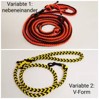 Hundeleine zweifarbig , Leine aus Paracord Verstellbar oder Handschlaufe in Wunschfarben, verschiedene Längen erhältlich Bild 1