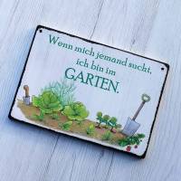 Garten Wenn mich jemand sucht, ich bin im Garten Gartendeko Holzschild Gärtner Gärtnerin Bild 6