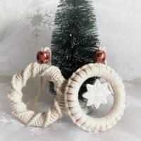 2 Baumanhänger Makramee natur, Boho, skandinavian style, Weihnachten, Schneeflocke Raysin Bild 1