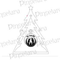 Laser Cut File, Weihnachtsbaum Tanne mit Krippe, Tisch Dekoration, Weihnachten, Lasercut Bild 2