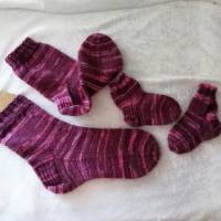 Socken für Mama und Baby, handgestrickt, Größe 36/37 und Neugeborene , Stricksocken, Wollsocken, Damen Socken Bild 1