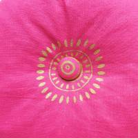 Klangschalenkissen „INDIA 3“  * für Meditation / Yoga * Multicolor* mit Bio-Dinkelspelz Füllung * Pink* Bild 4