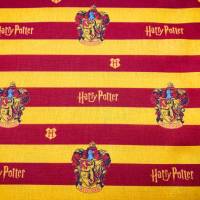 Harry Potter Stoff - Hausfarben Gryffindor - rot und gelb gestreift - 13,00 EUR/m - 100% Baumwolle - Lizenzstoff Bild 1