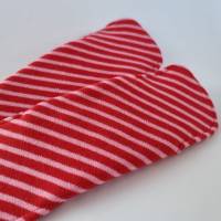 Waschbare Damenbinden, zweilagig - Zwei im Set - in rot-rosa "Streifen" - von he-ART by helen hesse Bild 4