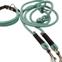 Leine Halsband Set verstellbar, seegrün, ab 25 cm Halsumfang Bild 2