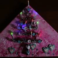 Wanddeko BABY-BAUM künstlerischer, abstrakter Weihnachtsbaum auf einem Keilrahmen Künstlerbaum m. LED-Beleuchtung Bild 7