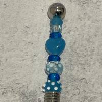 Spaghettilöffel mit Glasperlen - Lampwork - blau Bild 3