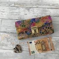 Geldbörse, Geldbeutel, Geldtasche, Kork, Sprengel,  multicolor, bunt, grün, pink, gelb Bild 3