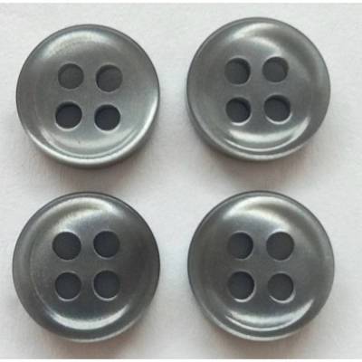 Hemdknöpfe, 24 Stk, 4-Loch Knopf Nähen Basteln, Durchmesser Ø- 8, in grau