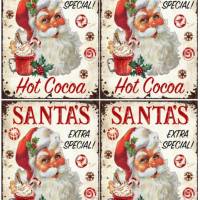 Reispapier - Motiv Strohseide - A4 - Decoupage - Vintage - Weihnachten - Santa - Christmas - 19549 Bild 3