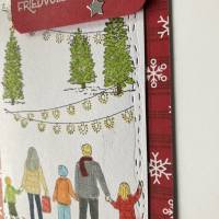 Weihnachtskarten mit Familie, Tannen, Lichterketten Stampin’Up Handarbeit Unikat Bild 2