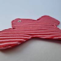 Waschbare Damenbinden, dreilagig - Zwei im Set - in rot-rosa "Streifen" - von he-ART by helen hesse Bild 9