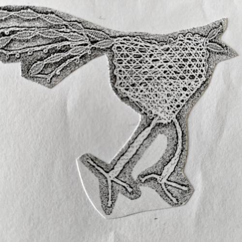 kleines Huhn Klöppelbrief als PDF Download