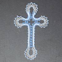 geklöppeltes Kreuz 1 weiß-blau Bild 2