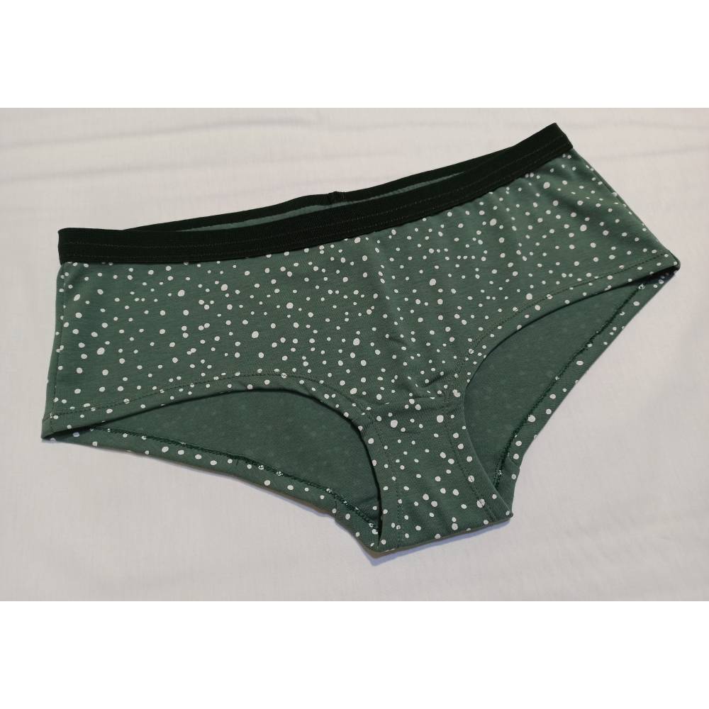Damen Hipster "Dotties grün", gepunktet, Pünktchen, Unterhose für Frauen, handmade Damenunterwäsche, Slip, basic Bild 1