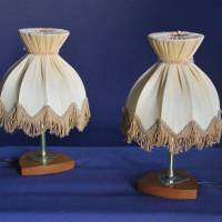 Paar Vintage Nachttisch Lampen mit Fransen Bild 2