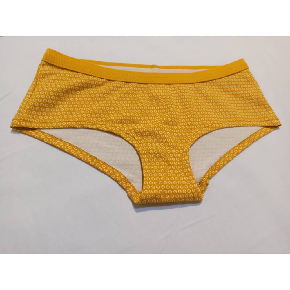 Bio-Unterhose für Frauen  "Kuller gelb", Damen Biohipster, handmade Damenunterwäsche, Slip, Punkte Bild 1
