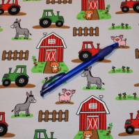 14,30 EUR/m Jersey Bauernhof Traktor Tiere auf hellgrau Baumwolljersey Bild 9