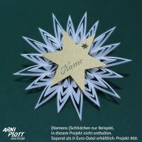 Plotterdatei – Falt-Stern – Weihnachten / Advent – Dekoration, Deko / Platzkarte, Namensschild Gast-Geschenk Bild 7
