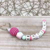 Schlüsselanhänger mit Namen Mädchen Pink Geschenkidee Bild 1