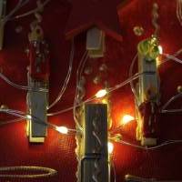 Wanddeko KLAMMERBÄUMCHEN künstlerischer abstrakter Weihnachtsbaum auf einem Keilrahmen Künstlerbaum mit LED-Beleuchtung Bild 10