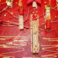 Wanddeko KLAMMERBÄUMCHEN künstlerischer abstrakter Weihnachtsbaum auf einem Keilrahmen Künstlerbaum mit LED-Beleuchtung Bild 5