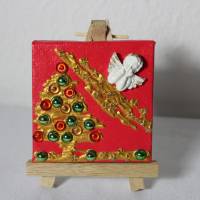 Minibild WEIHNACHTSENGEL , kleine Collage Weihnachtsdeko mit Engel aus Polyresin, nette Tischdeko oder Gastgeschenk Bild 1