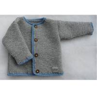 Baby Trachtenjacke in grau hellblau Gr. 62/68 Strickjacke Bild 1