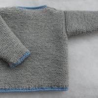 Baby Trachtenjacke in grau hellblau Gr. 62/68 Strickjacke Bild 2