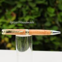 Drehkugelschreiber – Olivenholz gedrechselt Unikat schwer Bicolor Gold-Chrom „Ultra Cigar“ Bild 4