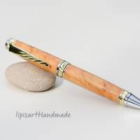 Drehkugelschreiber – Olivenholz gedrechselt Unikat schwer Bicolor Gold-Chrom „Ultra Cigar“ Bild 5