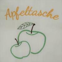 Apfeltasche "Grüne Äpfel" - Baumwollbeutel mit Stickerei-Motiv und Schrifzug Bild 3