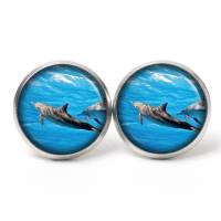 Ohrstecker, Ohrhänger, Clipse Delphin Meer Tiere - verschiedene Größen - Edelstahl Bild 1