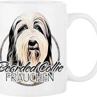 Hunde-Tasse BEARDED COLLIE FRAUCHEN mit Hunderasse im Cartoon-Stil┊tolle Geschenkidee für Hundebesitzer Bild 1