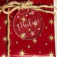 Weihnachtsbaumschmuck, Geschenkeanhänger Acryl mit Wunschgravur - Motiv Sterne Bild 1