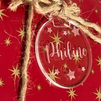 Weihnachtsbaumschmuck, Geschenkeanhänger Acryl mit Wunschgravur - Motiv Sterne Bild 3