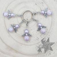 PerlenEngel mit Karabiner / marmoriert / Glücksbringer / Schutzengel Bild 2