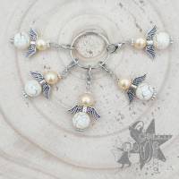 PerlenEngel mit Karabiner / marmoriert / Glücksbringer / Schutzengel Bild 4